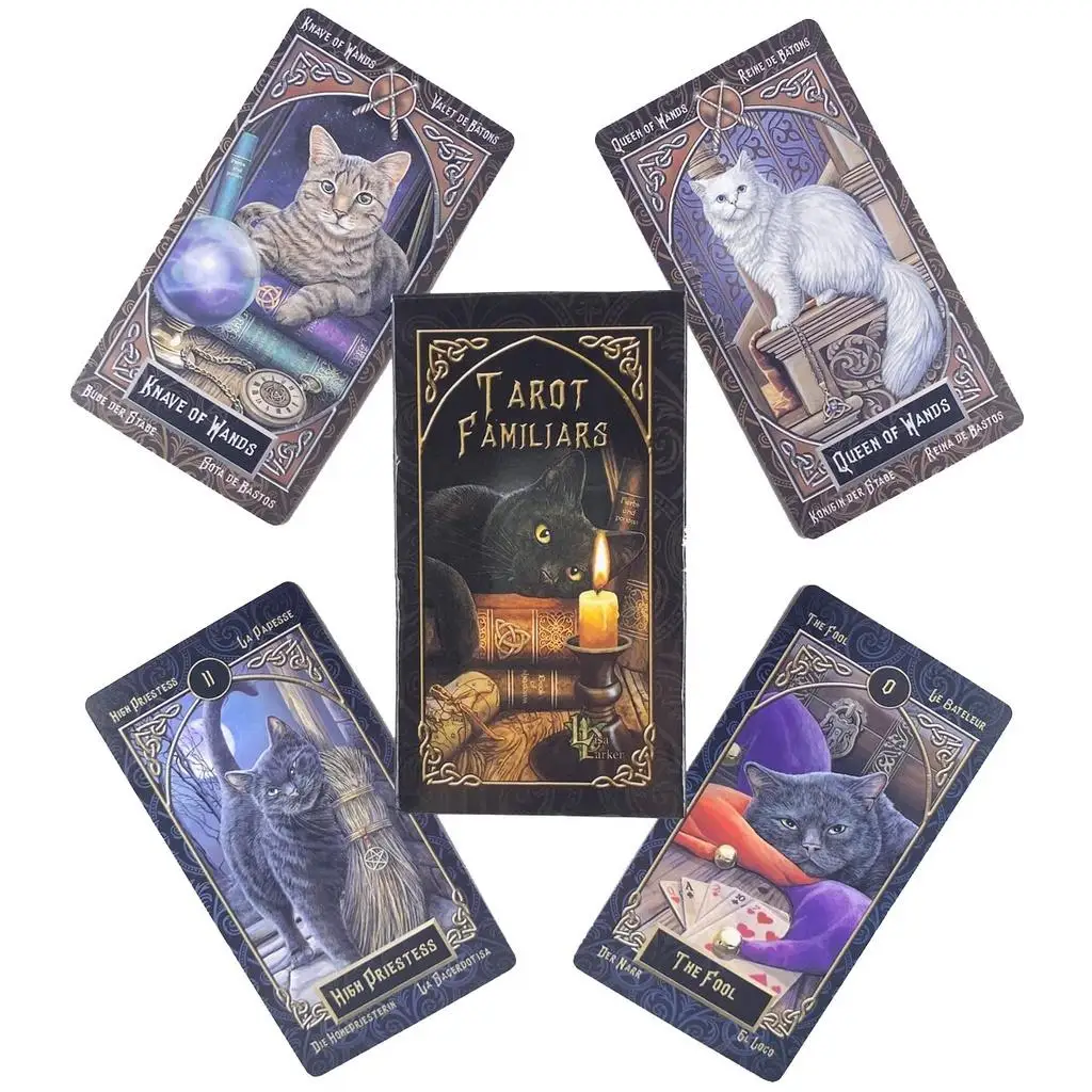 10.3*6Cm Familiars Tarot Deck Vrijetijdsfeest Bordspel 78 Stuks Waarzeggerij Kaarten