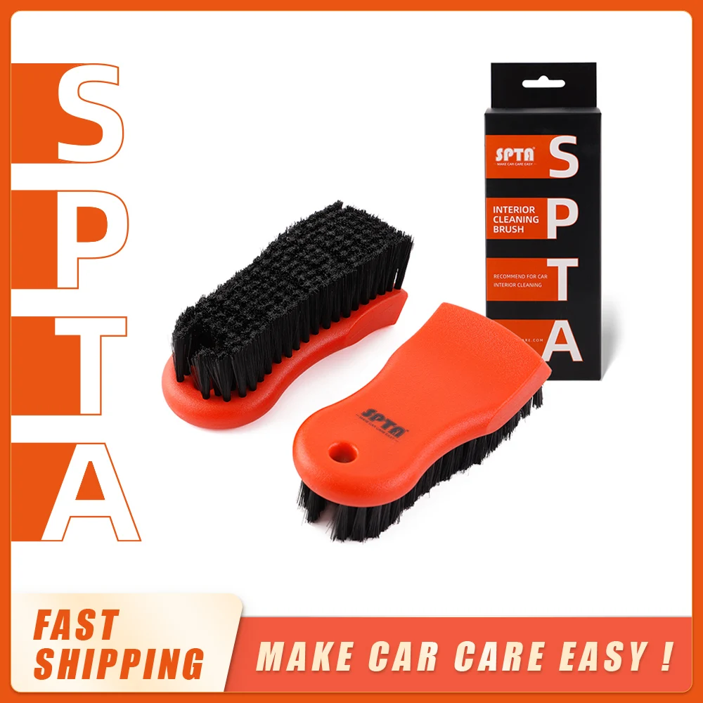 (Single Sale) SPTA Car Cleaning Brush Fabric Brush Nylons Handle Auto Upholstery Cleaning Brush