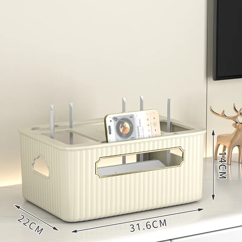 Wireless Wifi Router Storage Box Living room storage Rack 1/2 Layer Modem Router Cover Power Strip and Cable Management