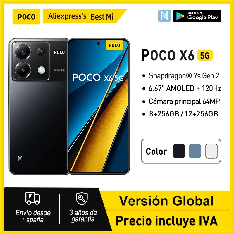 POCO X6 5G Global Version NFC 8+256GB/12+256GB Snapdragon® 7s Gen 2 6.67