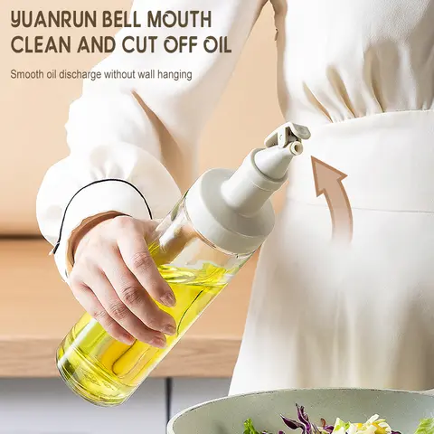 다기능 조미료 디펜서 용기, 밀봉 유리 오일 포트, 오일 조미료, 500ml