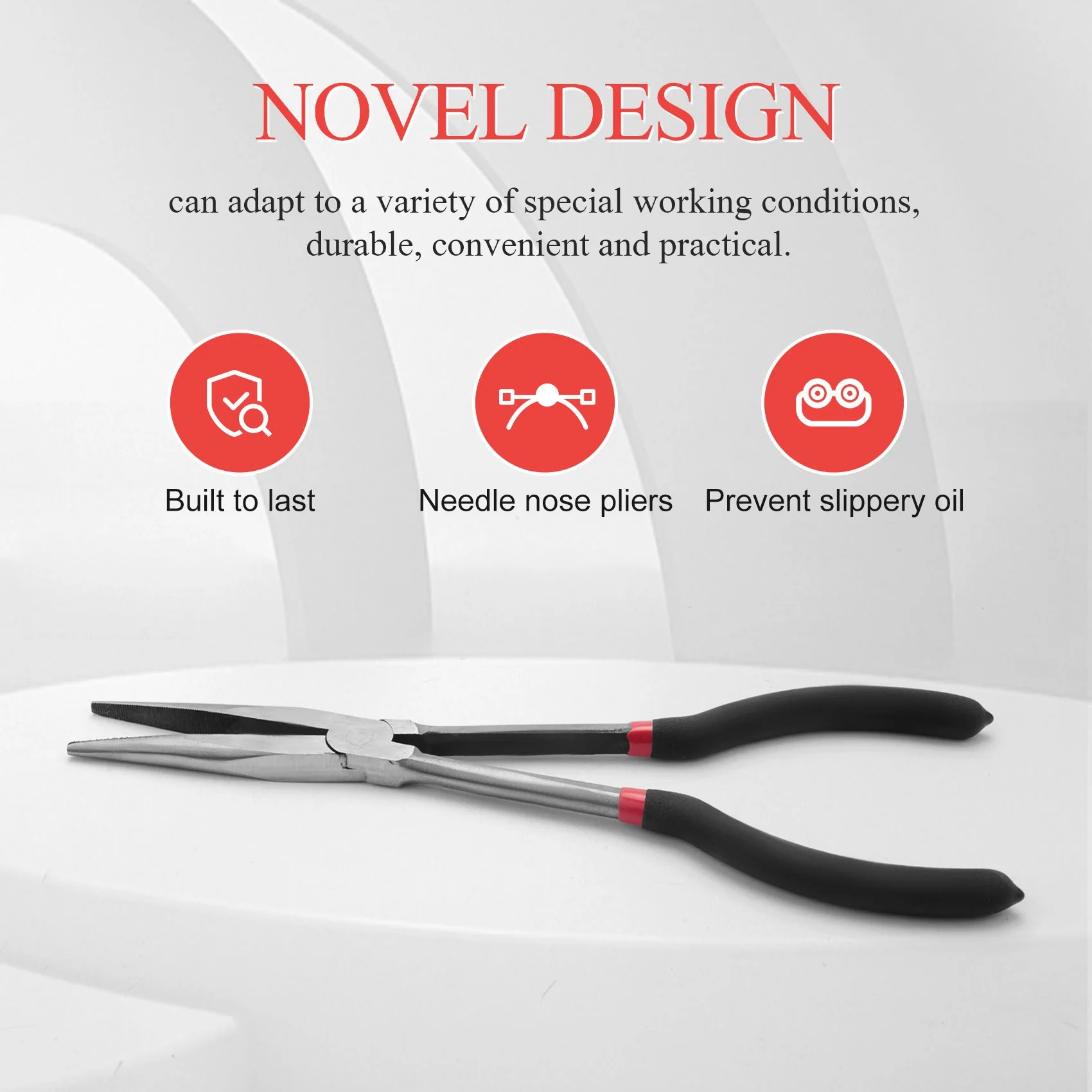 N88R Needle-Nose Pliers 11 Inch Super Long Needle-Nose Pliers with Long Handle Repair Tool 28cm
