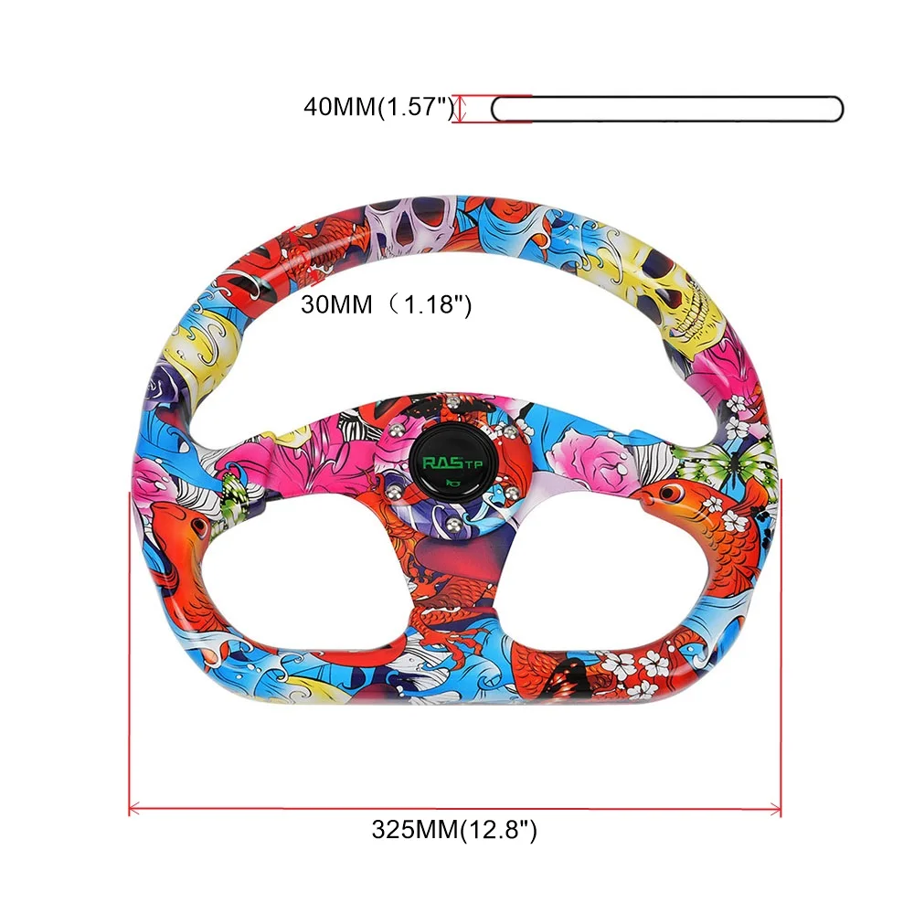 RASTP-Free Shipping Acrylic Graffiti Steering Wheel Personality Trend Steering Wheel 14 inch 350mm RS-STW039