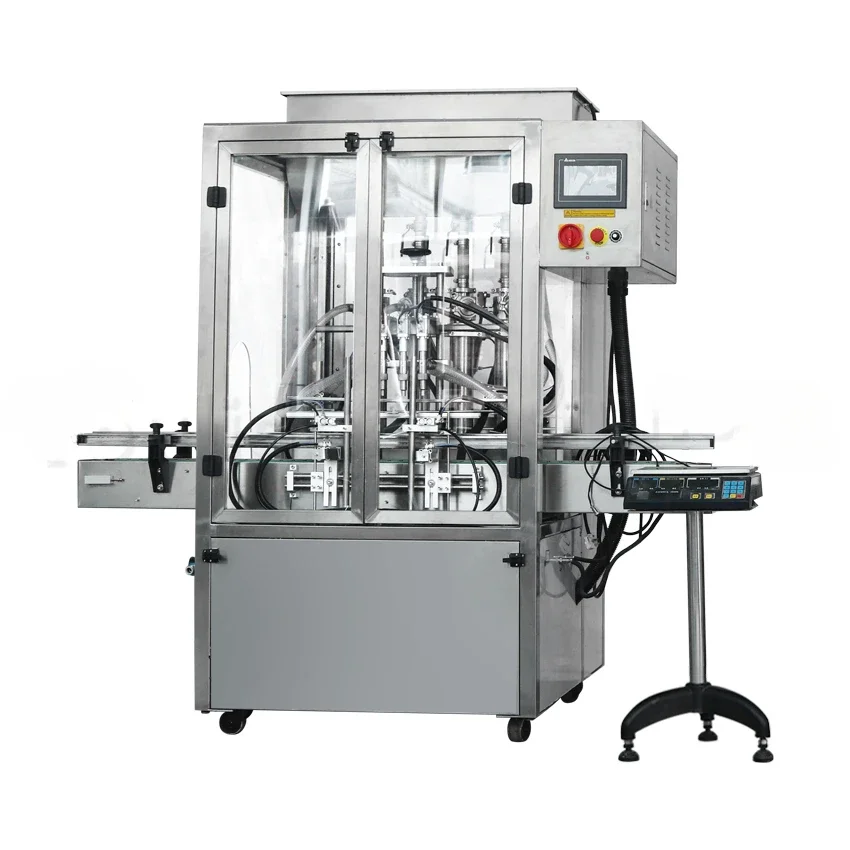 ^Or 4-Head SMC Piston Servo Motor Automatic Liquid Filling Machine Vegetable Oil Sauce Buckets Plastic Packaging Food Water*