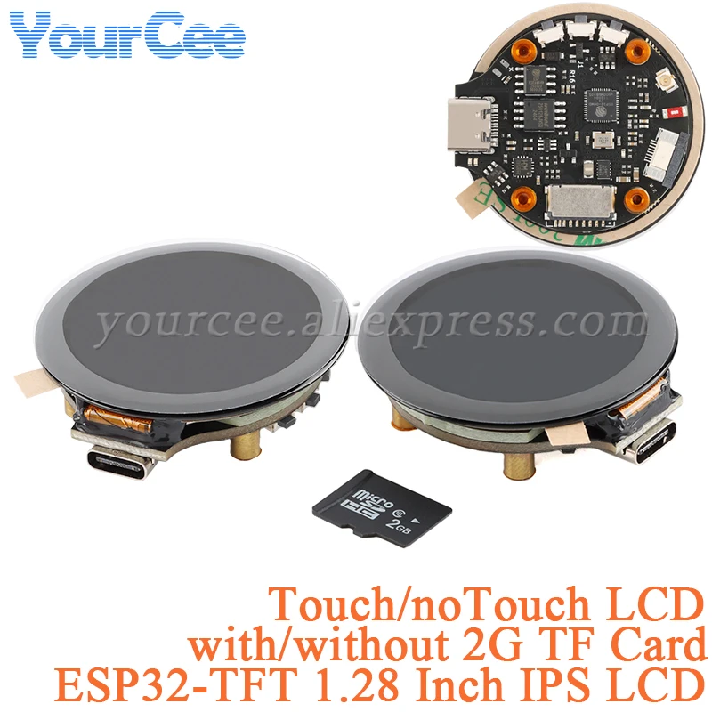 ESP32-TFT 1,28 Zoll rundes IPS 65K Farb-TFT-Touch-Display LCD-Bildschirmmodul 1,28\