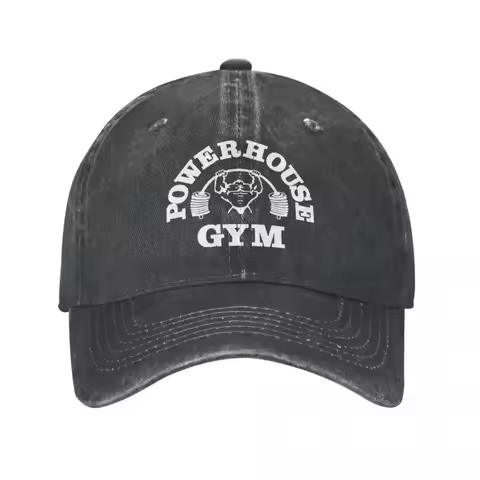 2025 Classic Denim Powerhouse Gym Baseball Caps for Men Women Summer Adjustable Baseball Hat Funny Sun Protection
