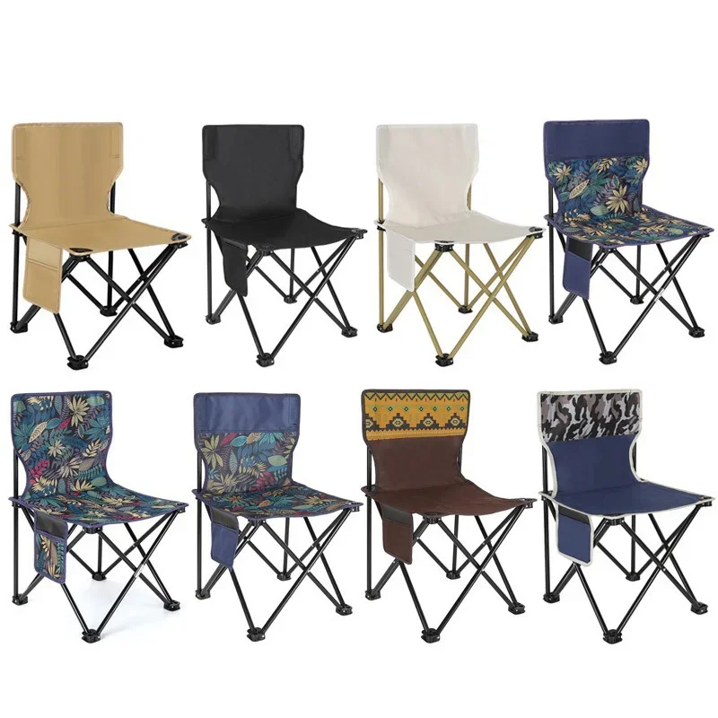 Outdoor Portable Folding Chair With Storage Bag Foldable Car Outdoor Chair Lightweight Bearing Strong Ride Comfort Camping Gear