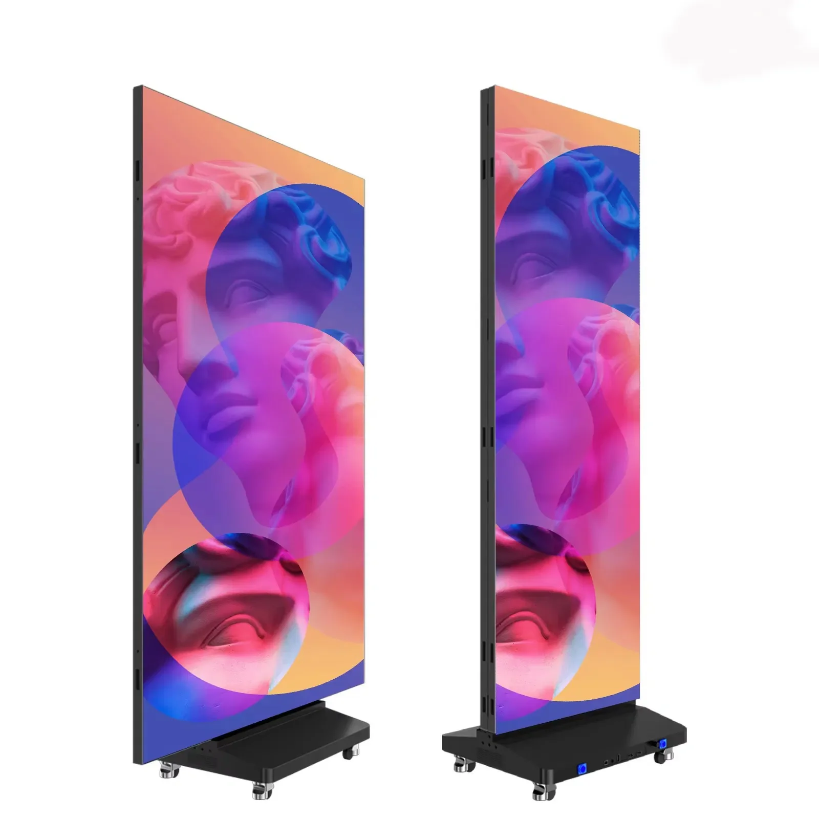 P2.5 GOB Tri-Fold LED Poster 360 View Double Sided Conference Indoor Digital Stand