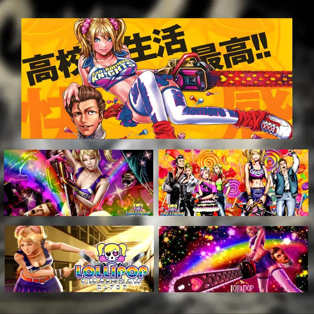 Alfombrilla de ratón L-Lollipop Chainsaw para juegos de acción, alfombrilla de escritorio grande y gruesa con bordes cosidos, alfombrilla de ratón para juegos para PC