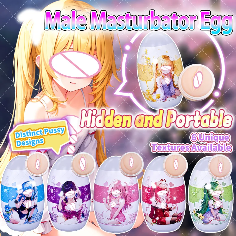 YUU الاستمناء البيض أنيمي الموزه كوب للرجل جيب كس المهبل الاصطناعي الحقيقي المحمولة الكبار الجنس لعب للرجال 6 ألوان