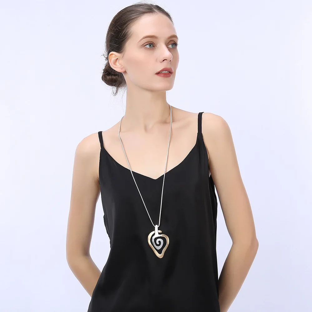 DIY accessories viral trends necklace European and American simple pendant geometric lines women's long environmentally friendly