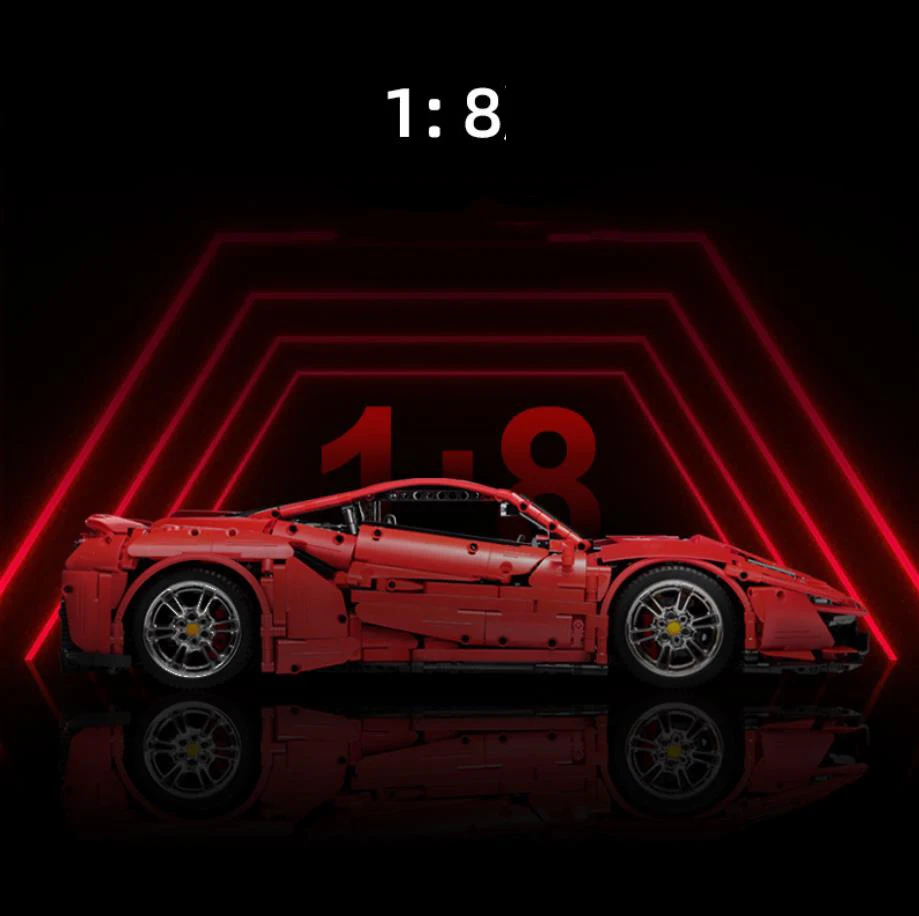 راديو السيارة الخارقة التقنية 2.4 جيجا هرتز التحكم عن بعد بنة 1:8 مقياس الحصان الإيطالي 488 مجموعة ألعاب سيارة رياضية فائقة Rc #3