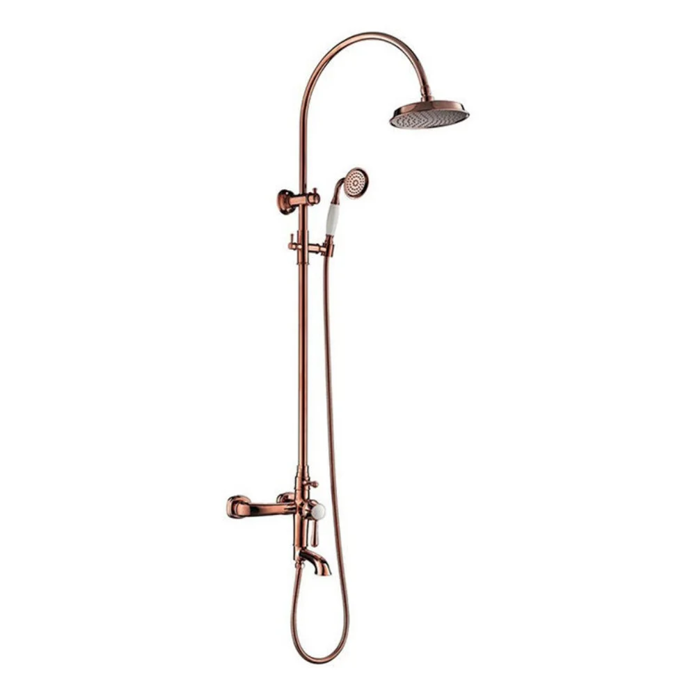 Shower Set,Three Function Hot And Cold Water Wall Mounted Modern Chrome Brass Shower Complete Set With Ceramic Valve Core Rain S