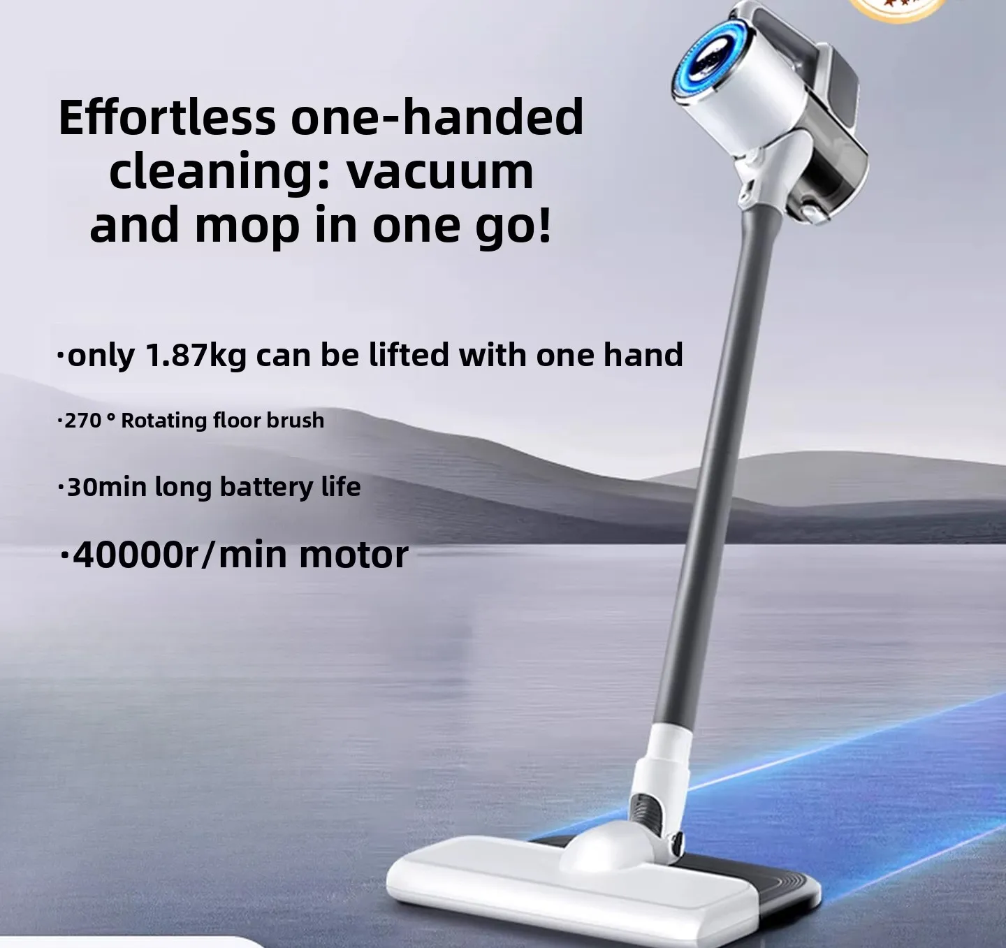 Vacuum Cleaner Household Super Suction Sweeping and Mopping Three-in-one, Small Wireless Handheld All-in-one Machine