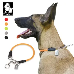 Truelove Training Slip Dog Collar No Pull Soft Nylon Pet Chain Necklace Reflective Easy Control For Small Medium Large Dogs Walk