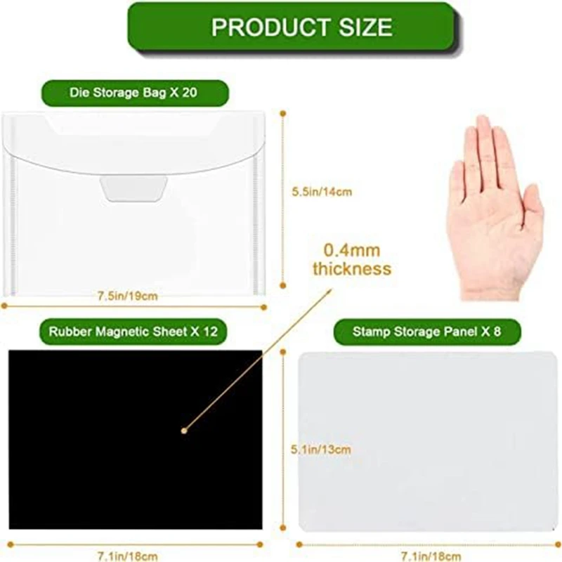 Clear Stamped And Die-Cut Storage Bags, Reusable Stamp Template Envelopes For Organizing Scrapbooking Supplies