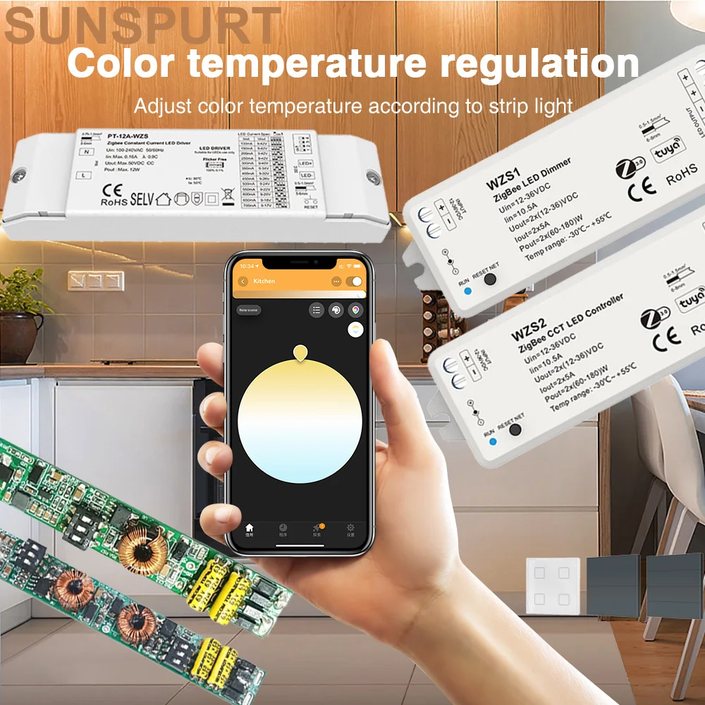1-10Skydance LED Driver Zigbee Constant Current 10-42VDC CXR-21A-2/28A(WZS) With Tuya APP Voice Control For Magnetic Linear Lamp