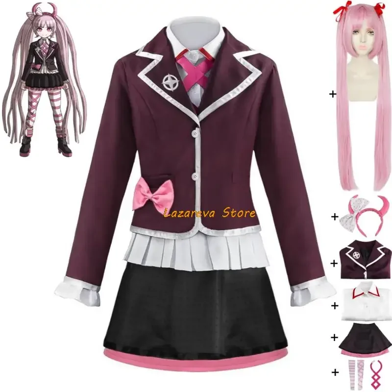 Game utsubi Kotoko Dangan Ronpa Danganronpa Another Episode: Ultra Despair cosplay costume wig anime school JK uniform Halloween