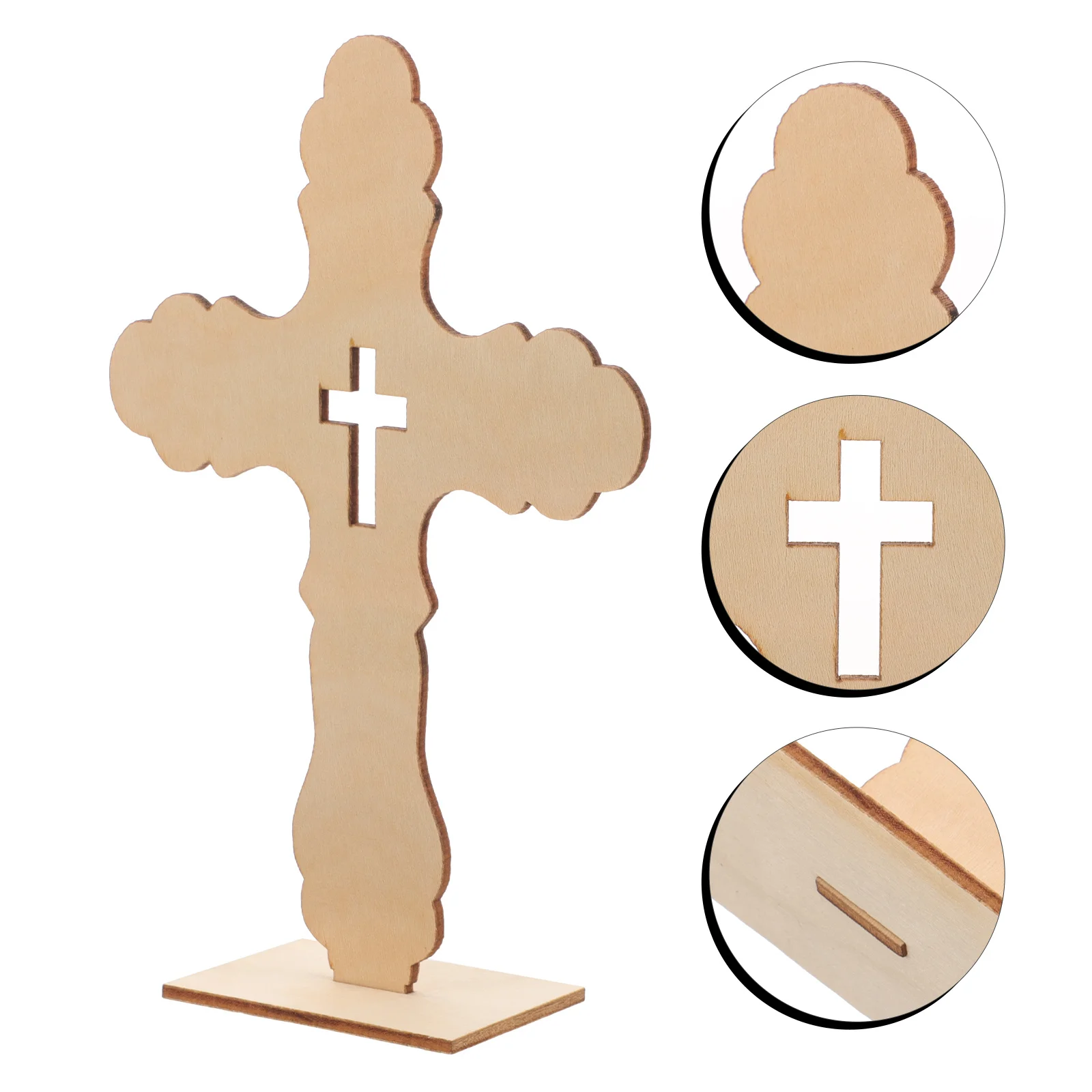 

10Pcs Decorative Wood Cross Exquisite Unfinished Craft for Desk Hotel Library Bedroom Wall Interior Design Ornament Gift