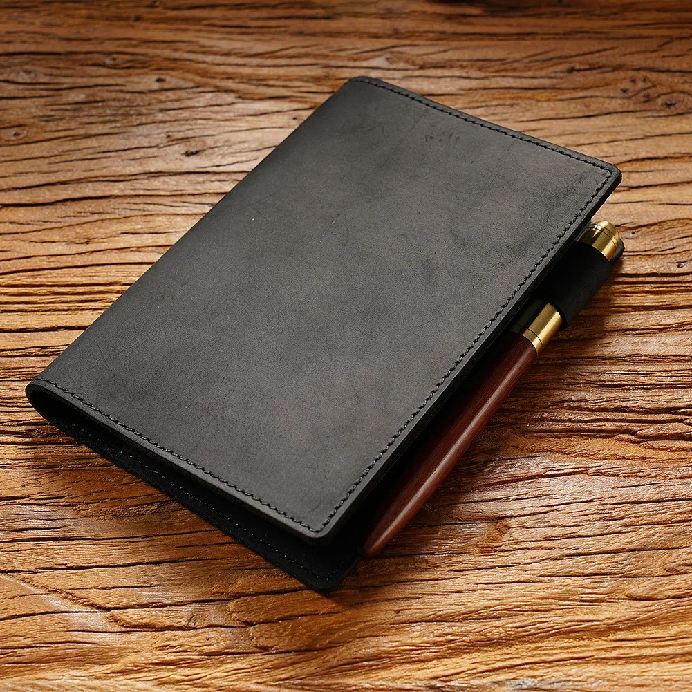 Cuaderno de cuero genuino 100%, cubierta de libro planificador A5 A6, diario Original Retro de piel de vaca, cuaderno de dibujo, diario de bocetos