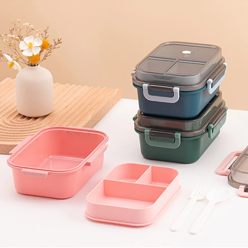 Portable Sealed Double Layered Lunch Box for Kids Leakproof Meal Prep Food Storage Containers Divided Microwave Oven Bento Boxes