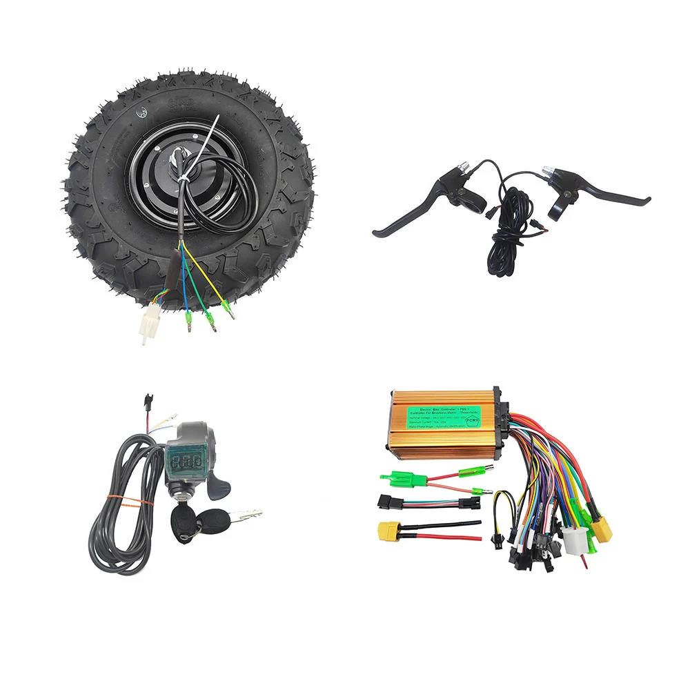 

High Torque Wheelbarrow 24v 36v 48v 350w 500w Electric Brushless Motor Kit 14.5inch Off-Road Tires