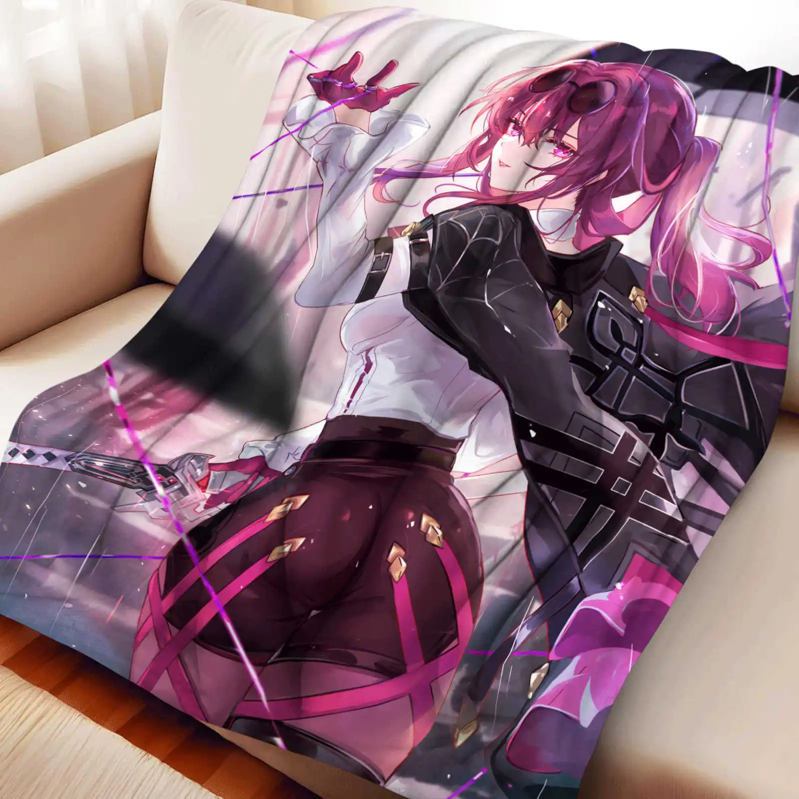 

Cartoon Honkai Star Rail Kafka Flannel Blanket Anime Blanket Multifunctional Decor Home Universal Blankets