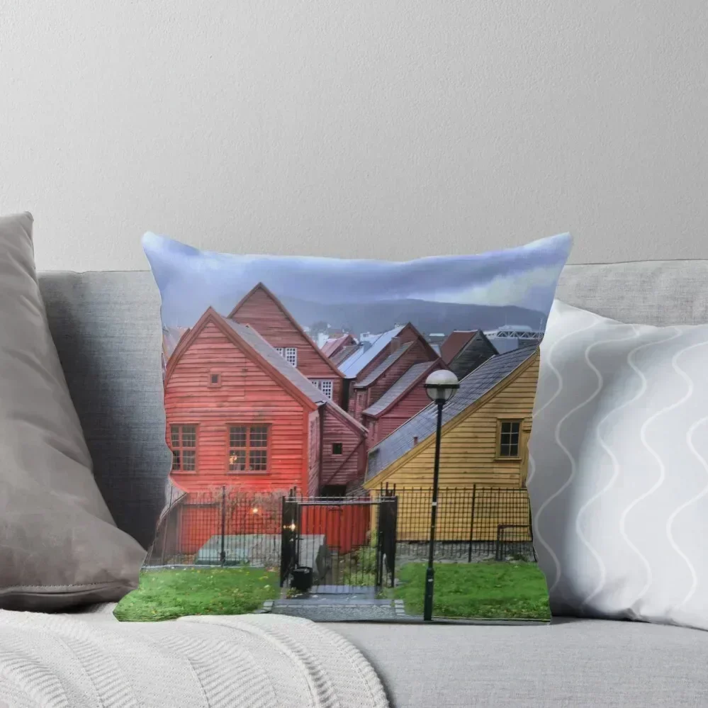 

The Back of Bryggen.. Throw Pillow Cushion Cover Luxury Luxury Pillow Cover ornamental pillows Cushion Child pillow