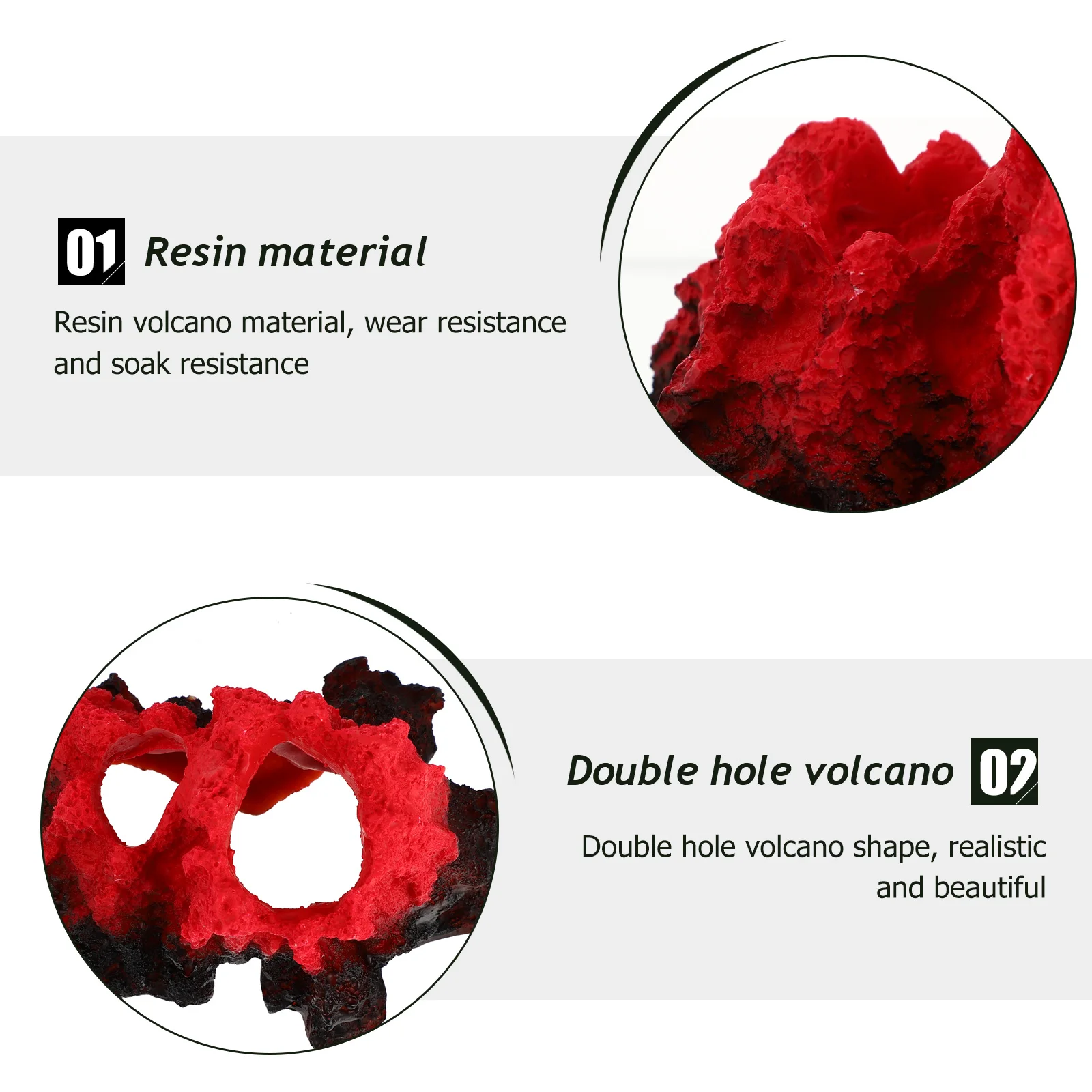 

1 Set Simulation Volcano Decor Landscaping Stone Aquarium Volcano Ornament Resin Rockery Decoration Fish Tank Accessories Fish