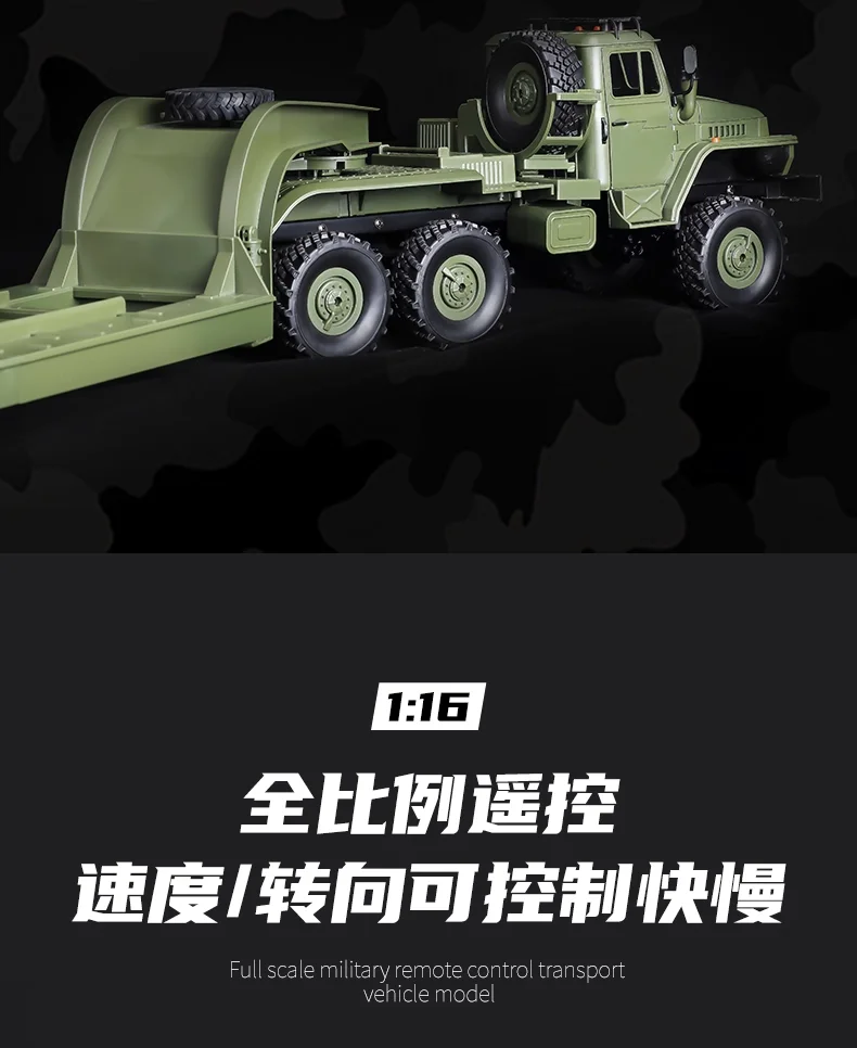 WPL B36 B36-2 B36-3 6WD RC Car 1:16 Full Scale Military Transport Vehicle Model Six Wheel Drive Climbing Off-Road RC Truck Toys