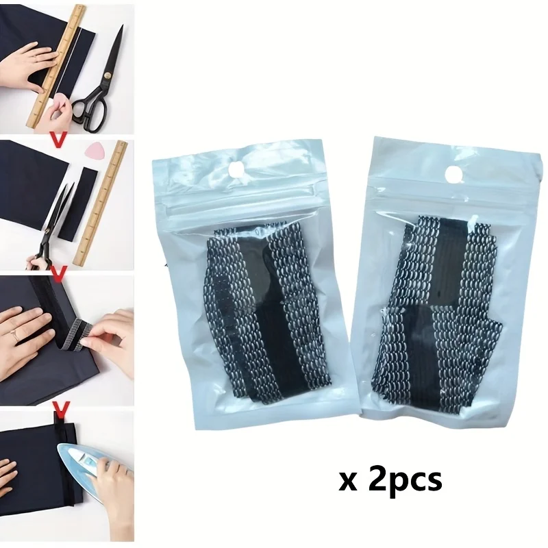 2pcs/pack 1m Self-Adhesive Pants Hem Paste Tape Trouser Edge Paste Iron-on Pant Shorten Repair Jean Hemming Tape For DIY Sewing