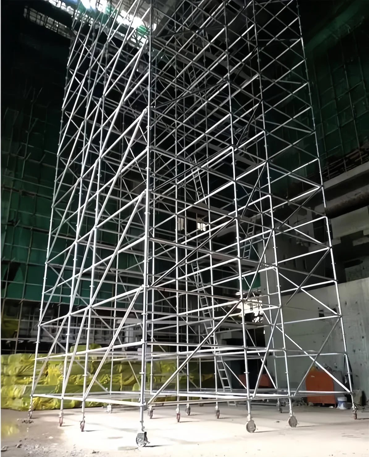 High Quality Professional Manufacturer Mobile Ladder Aluminium Scaffolding Sales Double Width Climb Ladder Scaffolding