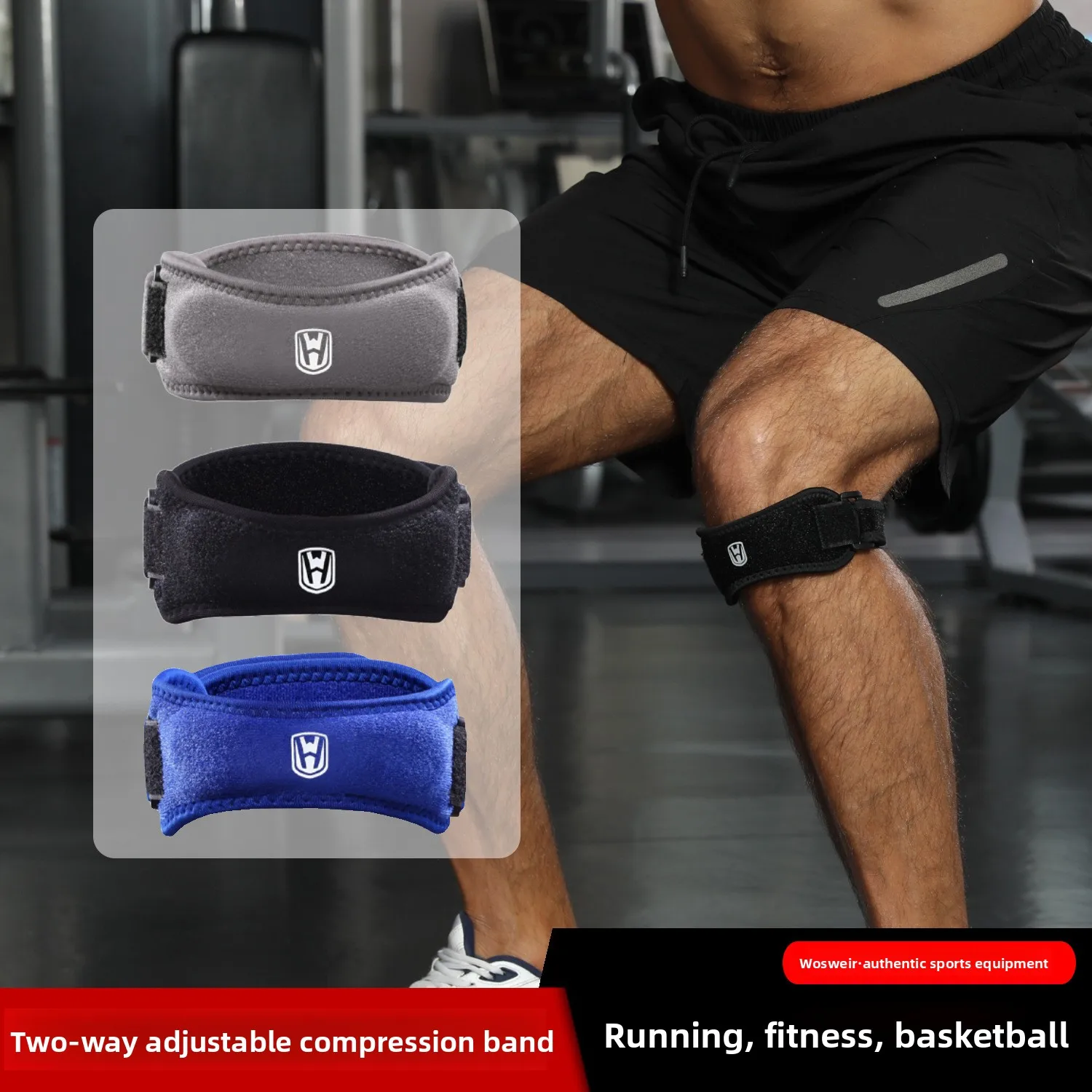 Adjustable Patella Strap Knee Support Men Women Sports Running Shock Absorption Pressure Protection Band