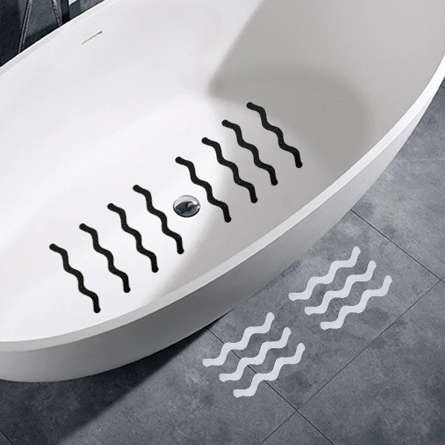 S Wave-shaped Shower Stickers Anti-slip Strips Stairs Floor Bathtub Safety Non Slip Stickers Multi-color Shower Sticker 6pcs