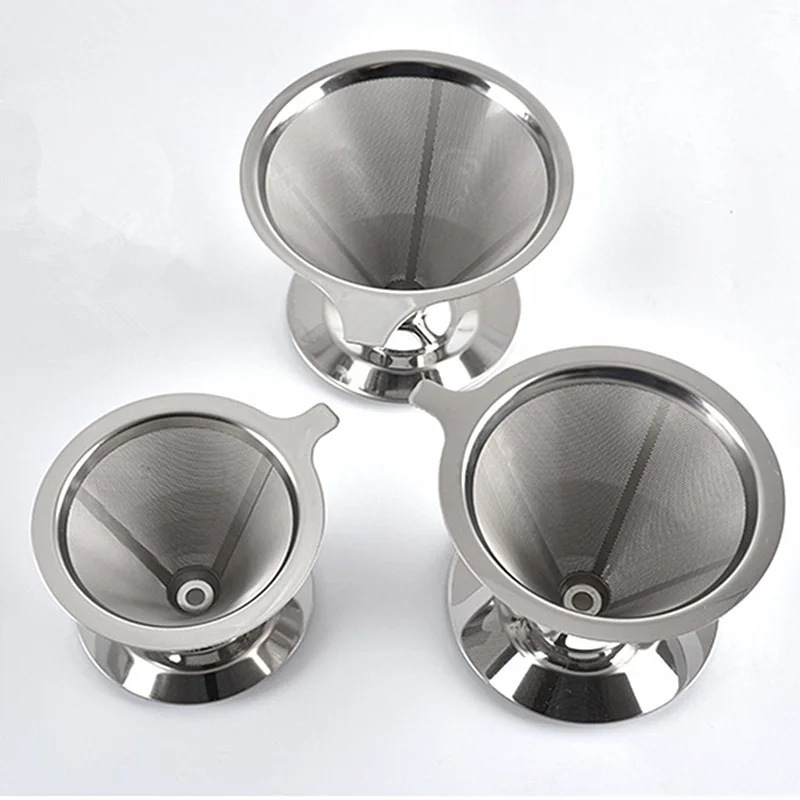 New Sno Reusable Coffee Filter Holder Double Layer Stainless Steel Coffee Tea Strainer Coffee Accessories Coffee Making Tool