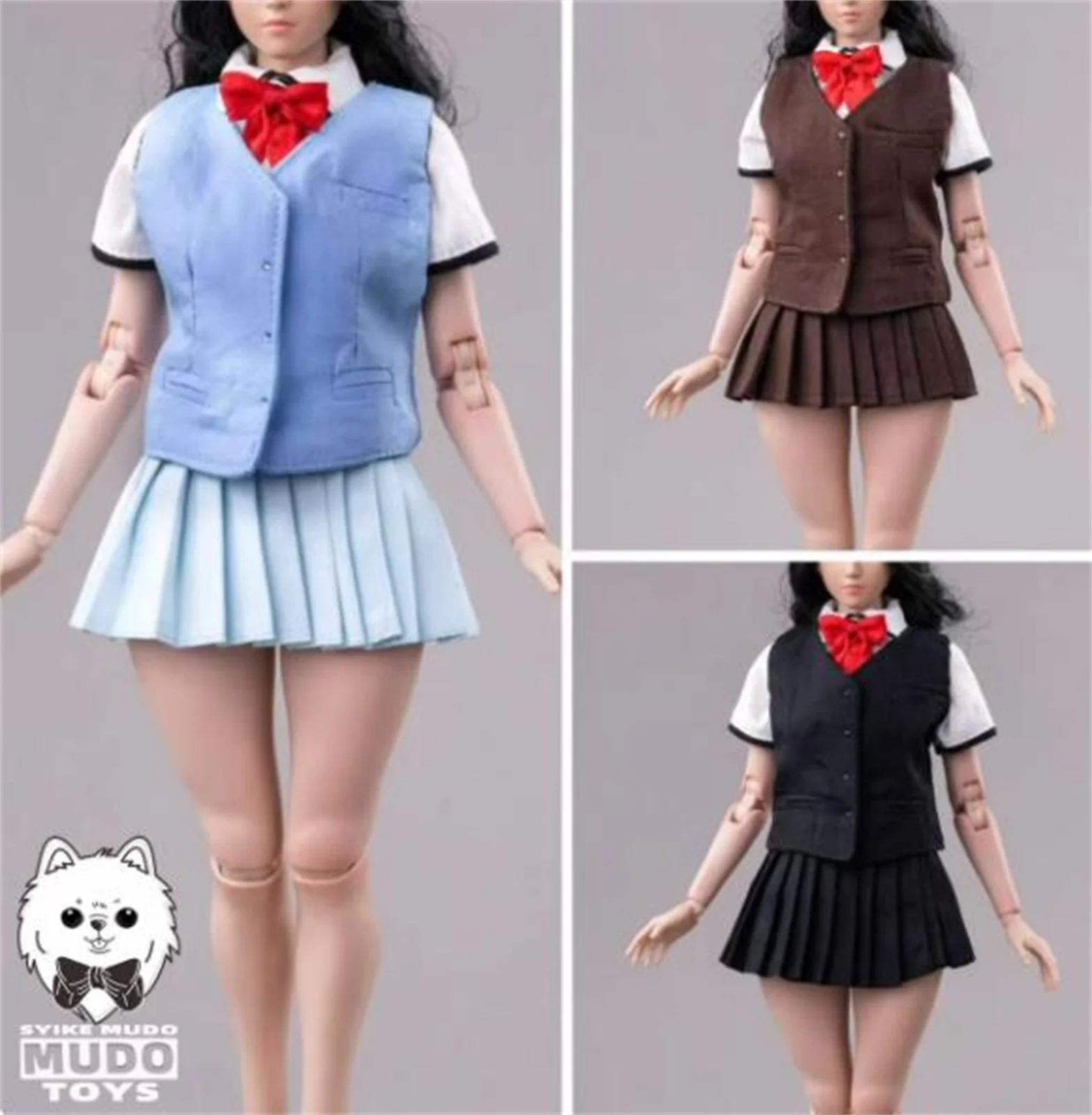 

Ctc-011 1/6 Bow Tie + Shirt + Waistcoat + Pleated Skirt Set Model For 12 inch tAction Figure Model toys