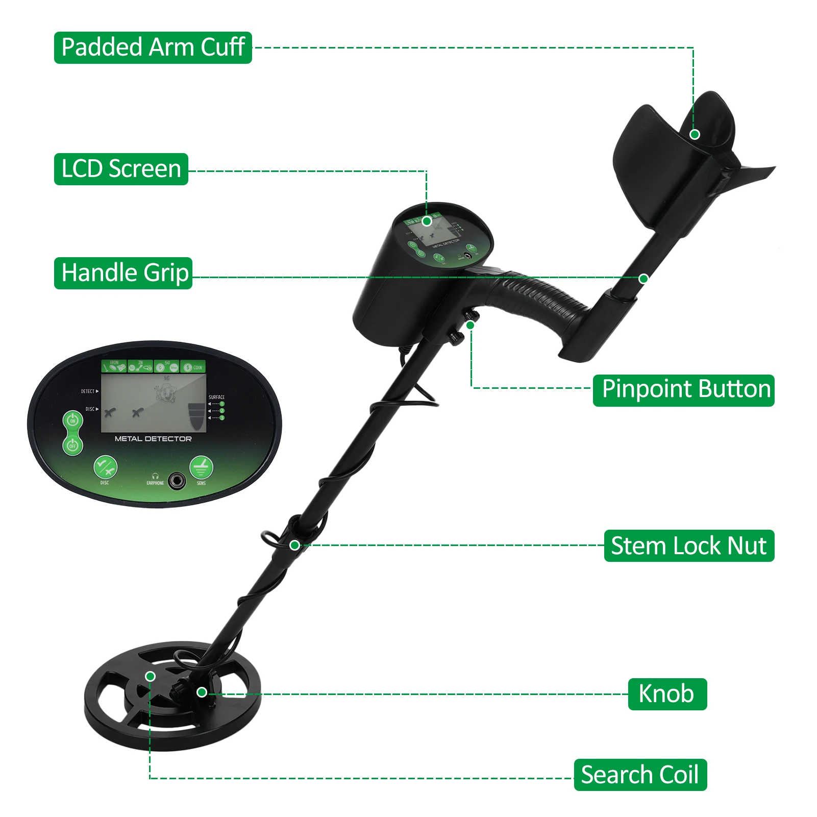 GT620G Metal Detector Underground Professional Search Finder Gold Detector Waterproof High Sensitivity Treasure Hunter Detecting