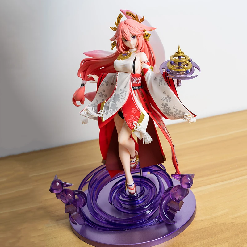 24 سنتيمتر Genshin Impact Yae Miko GK PVC عمل الشكل أنيمي نموذج لجسم اللعب جمع دمية هدية