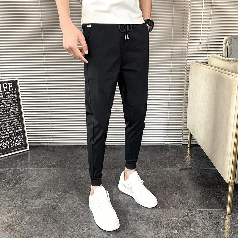 

Pantalones Para Hombre Fashion Letter Embroidery Men's Summer Pants Slim Fit Ankle Length Casual Mens Joggers Trousers Black 36
