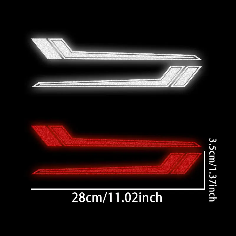 1Pair Reflective Geometric Lines Motorcycle Stickers Waterproof DIY Front Fairing Fuel Tank Side Body Self-adhesive Vinyl Decals