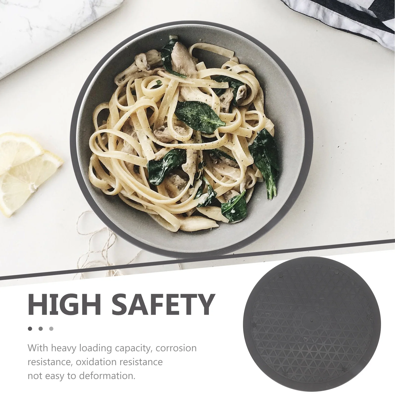 

Round Rotating Turntable 360 Degree Swivel Plate ABS Material Easy to Clean and Stabilize for Kitchen Cabinet