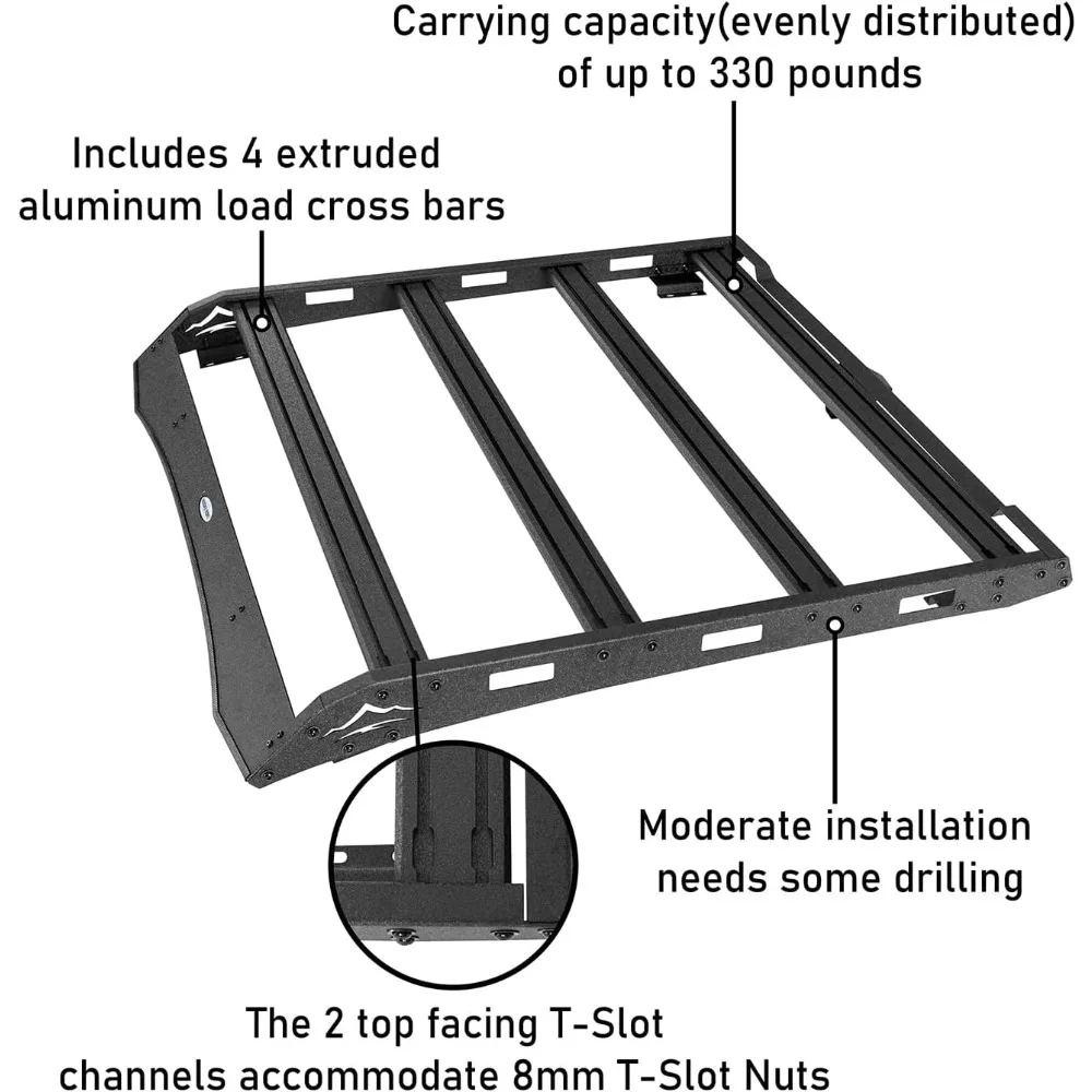 U-Box الوصول الكابينة تاكوما حامل سقفي العلوي البضائع العارضة الناقل سلة الأمتعة لتويوتا تاكوما 2005-2023 2nd 3rd الجنرال بيك اب شجرة #6