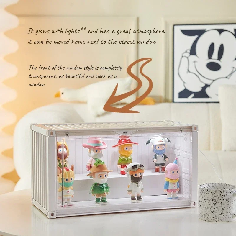 

Illuminated Container Blind Box Organizer Dustproof Toys Display Box Nendoroid Magnetic Display Stand Collectibles Display Box