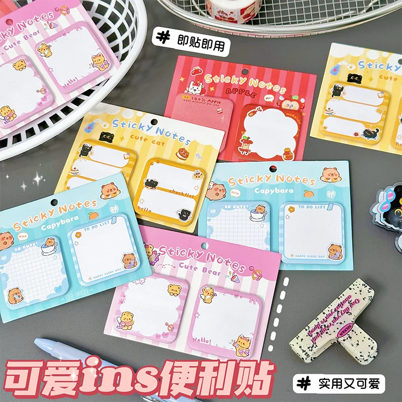 

60 Sheets Cute Cartoon Rewards Cute Sticky Notes Books Creative Message Stickers Notepad Cute Stationery Notebook Sticky Tabs