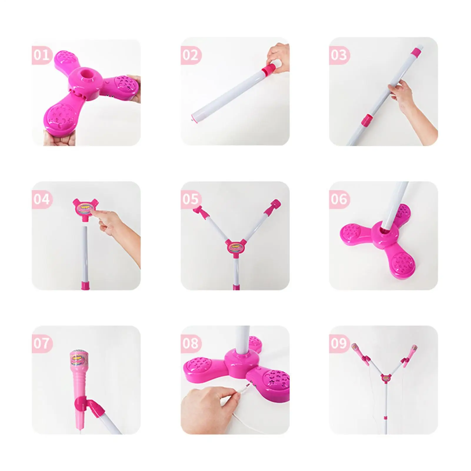 

Microphone For Kids With Stand Karaoke Supplies With Colorful Light Children's Microphone Toy For Boys Girls Preschoolers