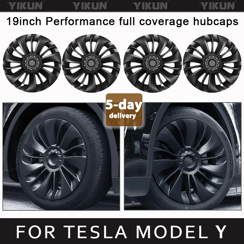 

4PCS Hub Cap for Tesla Model Y 19-Inch Performance Replacement Wheel Cap Automobile Hubcap Full Rim Cover Accessories 2018-2024