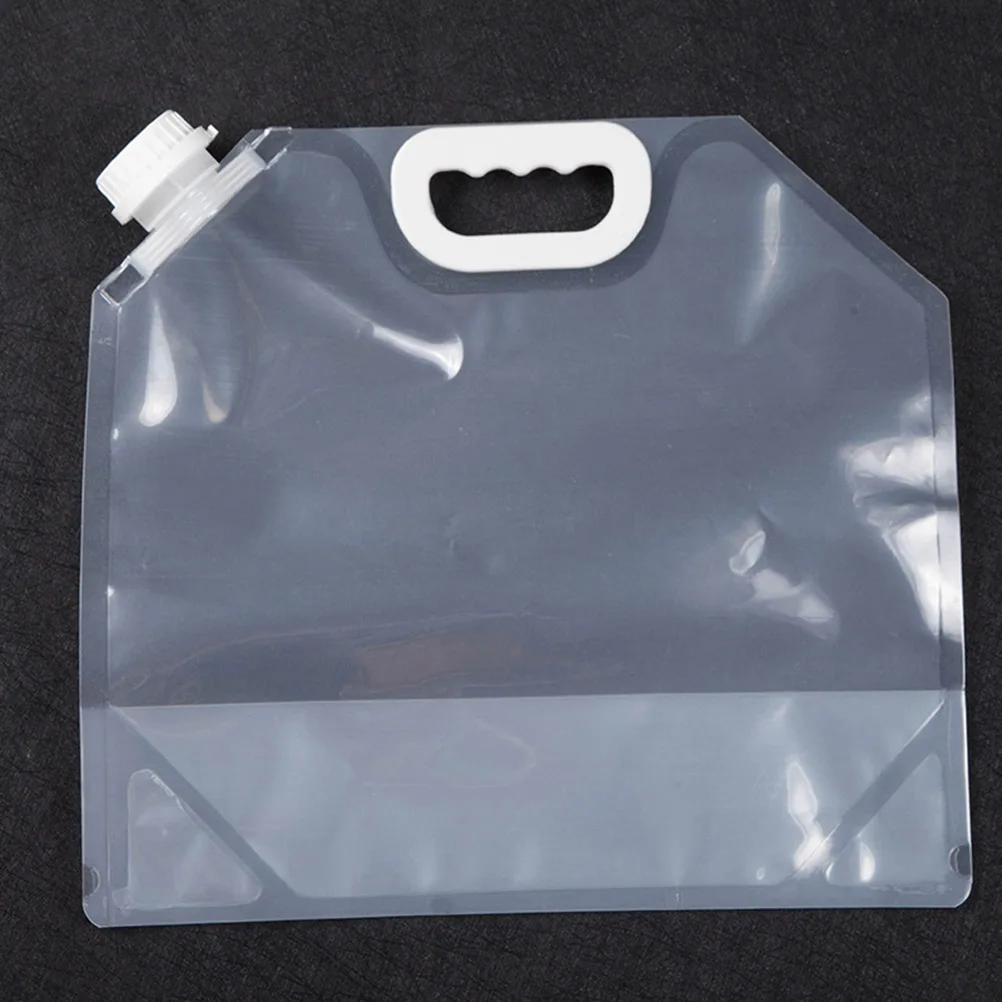 

4Pcs 5L Outdoor Water Bags Portable Water Container Adjustable Water Outlet For Hiking Fishing Hunting Transparent Blue