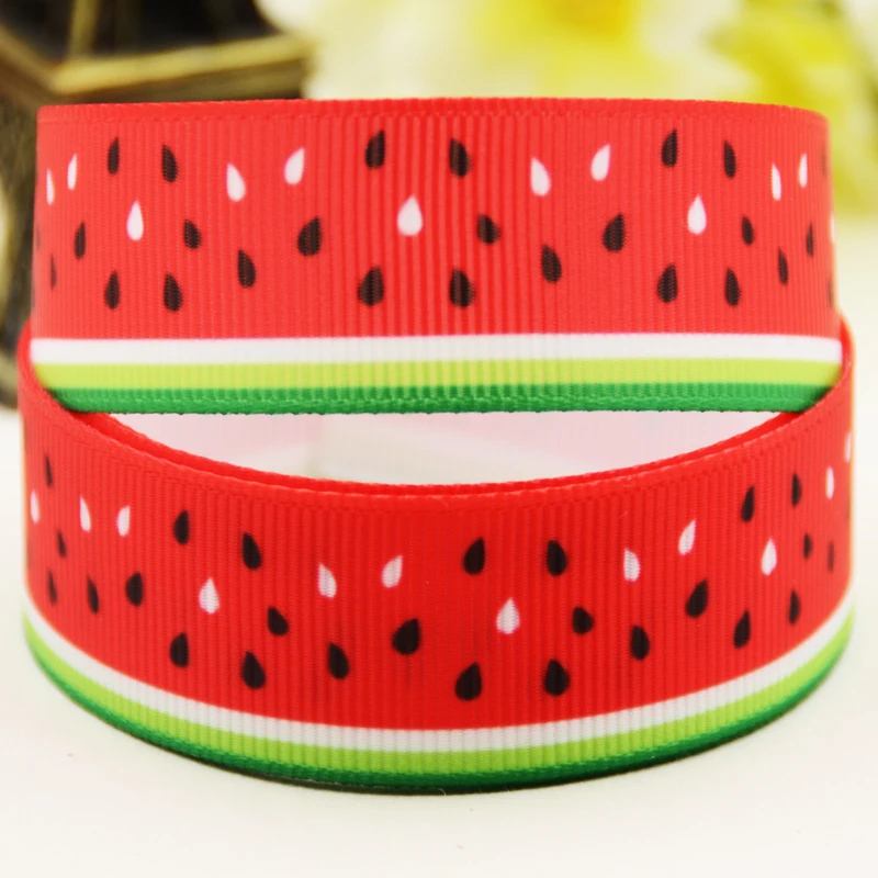 22mm 25mm 38mm 75mm Fruit Cartoo5n printed Grosgrain Ribbon party decoration 10 Yards X-03408