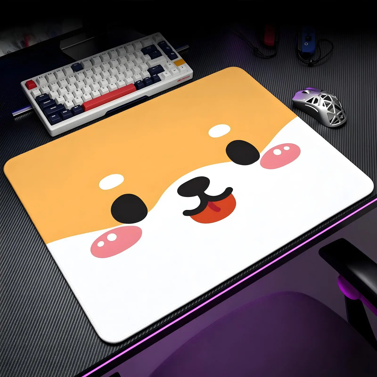 S/M‑L E‑Sports Pad, Minimalist Cute Animals Mouse Pads Tough Stitched Border for Lightweight Portable Laptop and Office Gaming
