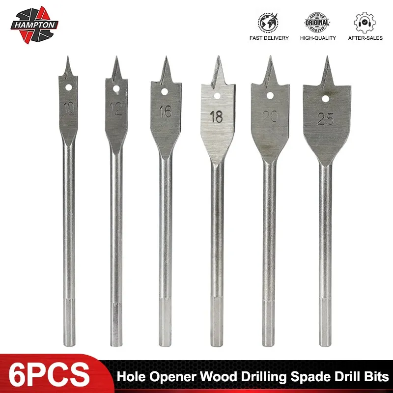 Hole Opener Wood Drilling Spade Drill Bits for10/12/16/18/20/25MM Hex Shank Woodworking Rools Flat Hole Drill Bits 